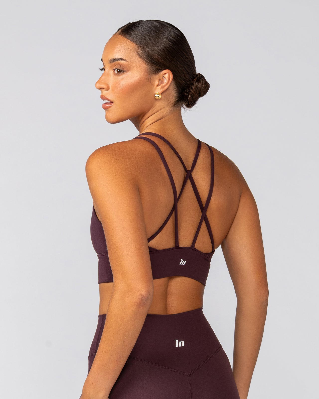 Dash Longline Bra Fig - Muscle Nation women's sports bra, view 3
