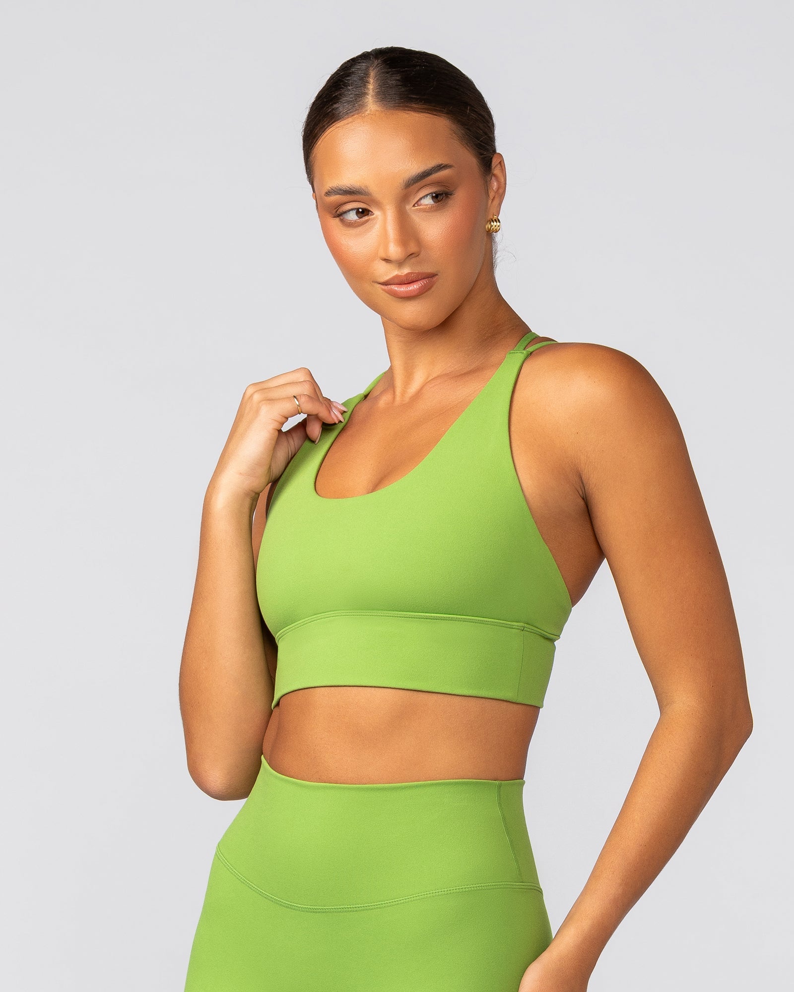 Dash Longline Bra - Kiwifruit-Sports Bras-XXS-022521KWF-XXS-MNAPPRL41091-3-Muscle Nation