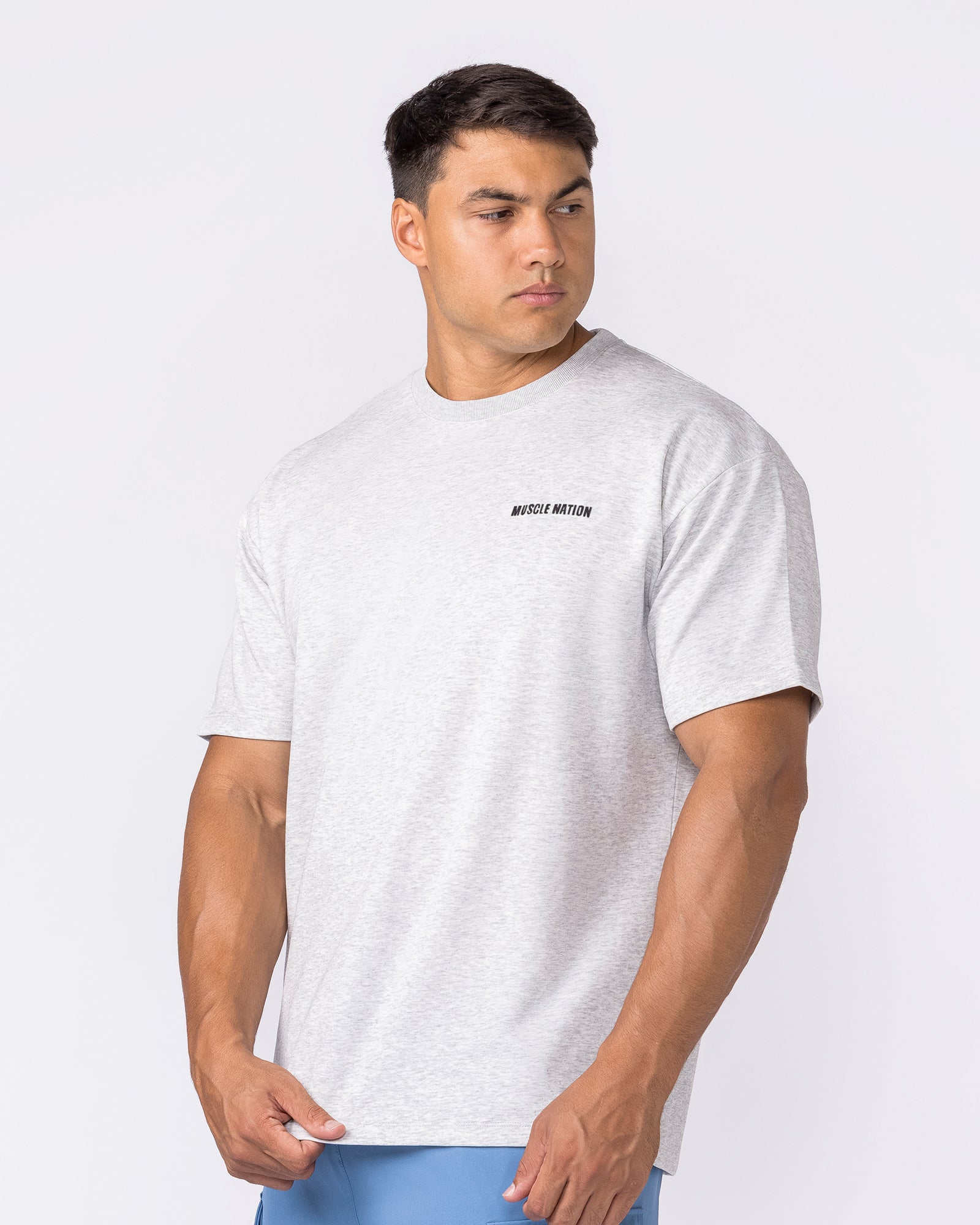 Daily Regular Fit Tee - Grey Marl-T-Shirts-S-042645GRYMRL-S-MNAPPRL50490-3-Muscle Nation