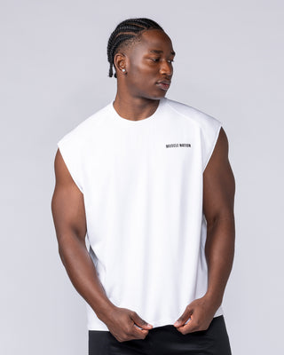 Essential Boxy Muscle Tank White - Muscle Nation men's muscle tank