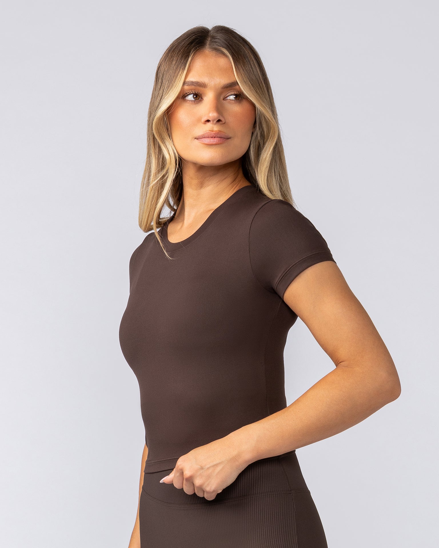 Essential Cropped Tee - Cocoa-Tops-XXS-052507COCOA-XXS-MNAPPRL42486-2-Muscle Nation