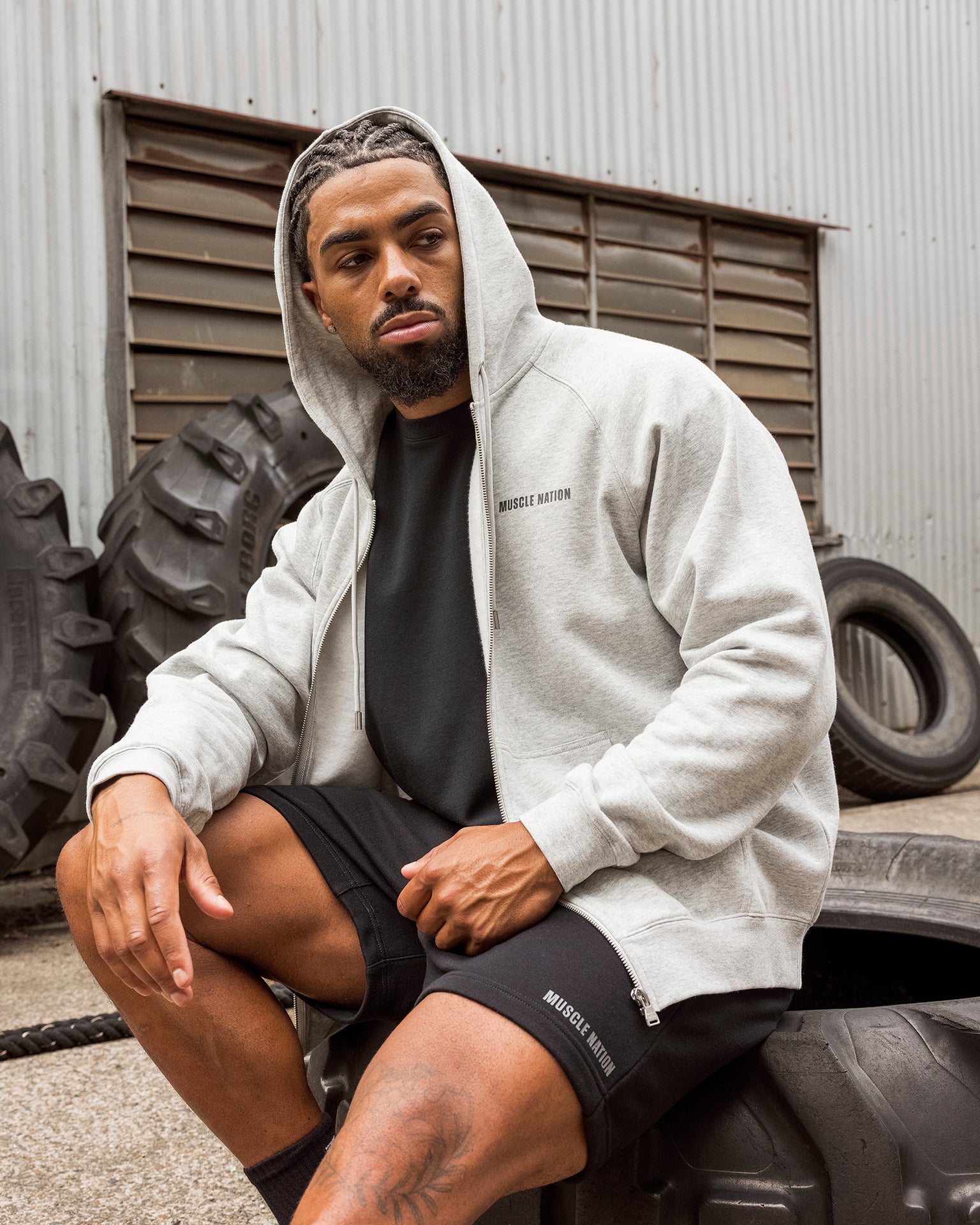 Essential Zip Hoodie - Grey Marl-Jumpers & Hoodies-XS-042632GRYMRL-XS-MNAPPRL50317-1-Muscle Nation