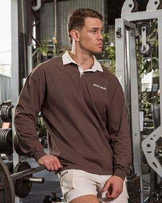 Essential Lightweight Rugby Jersey - Dark Taupe-Jumpers & Hoodies-XS-042637DTAUP-XS-MNAPPRL50405-1-Muscle Nation