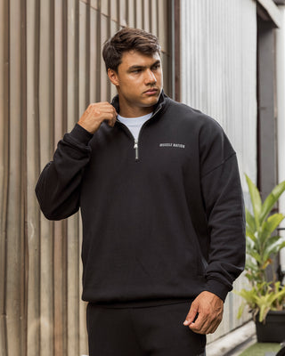 Essential Quarter Zip - Black-Jumpers & Hoodies-XS-042631BLK-XS-MNAPPRL50301-1-Muscle Nation
