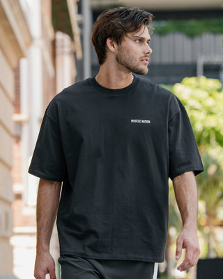 Essential Regular Fit Tee - Black-T-Shirts-S-062532BLK-S-MNAPPRL43307-1-Muscle Nation