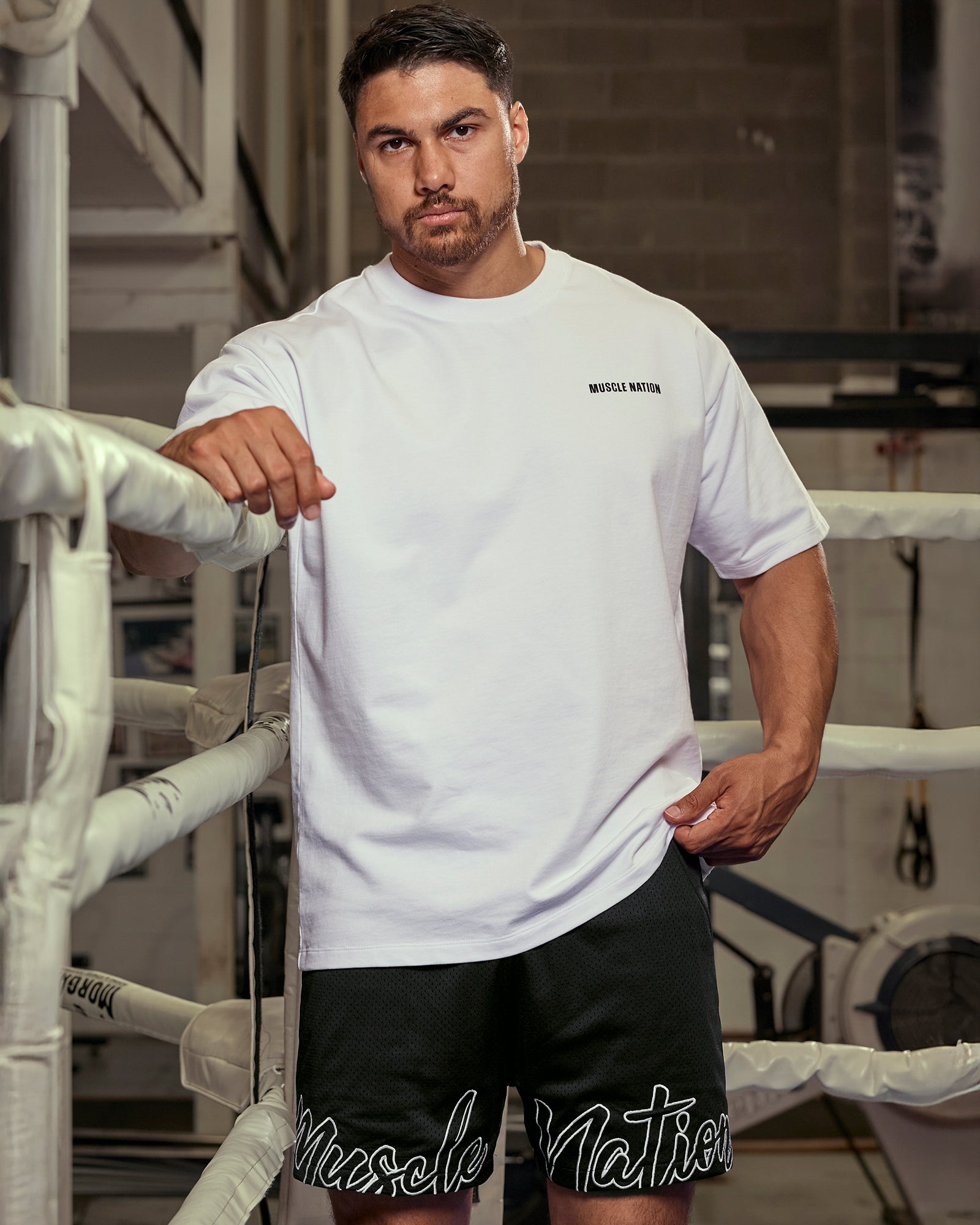 Essential Regular Fit Tee - White-T-Shirts-S-092522WHT-S-MNAPPRL44308-1-Muscle Nation