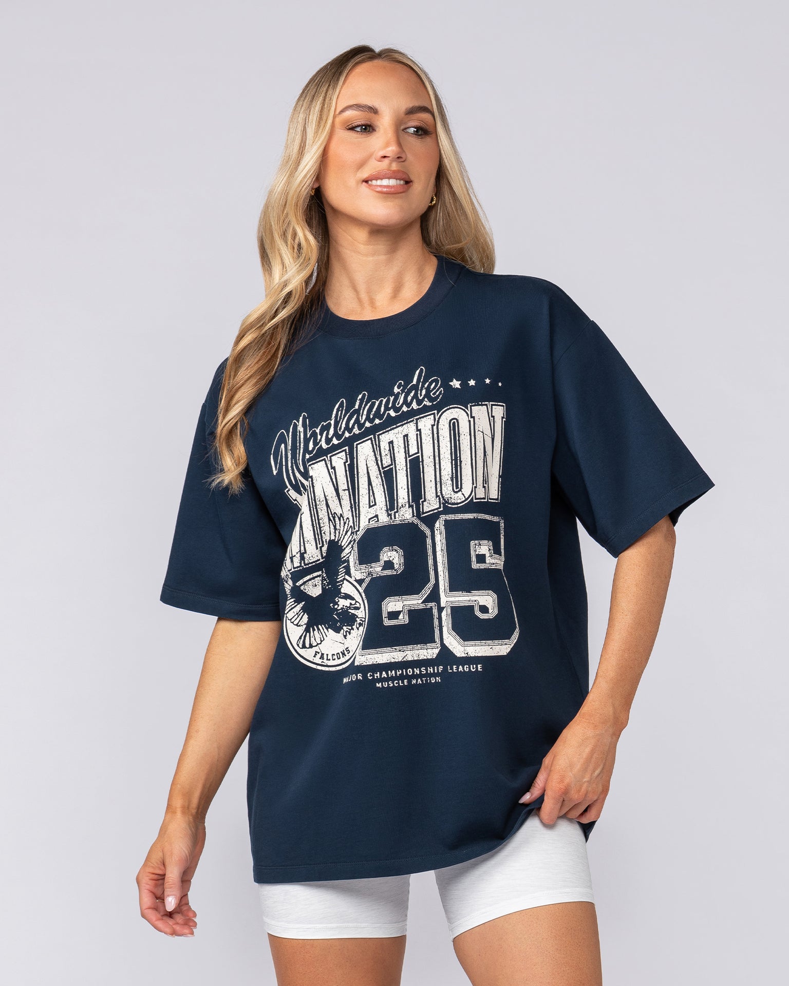 Falcon Regular Fit Tee - Navy-T-Shirts-S-082531NAVY-S-MNAPPRL43886-6-Muscle Nation