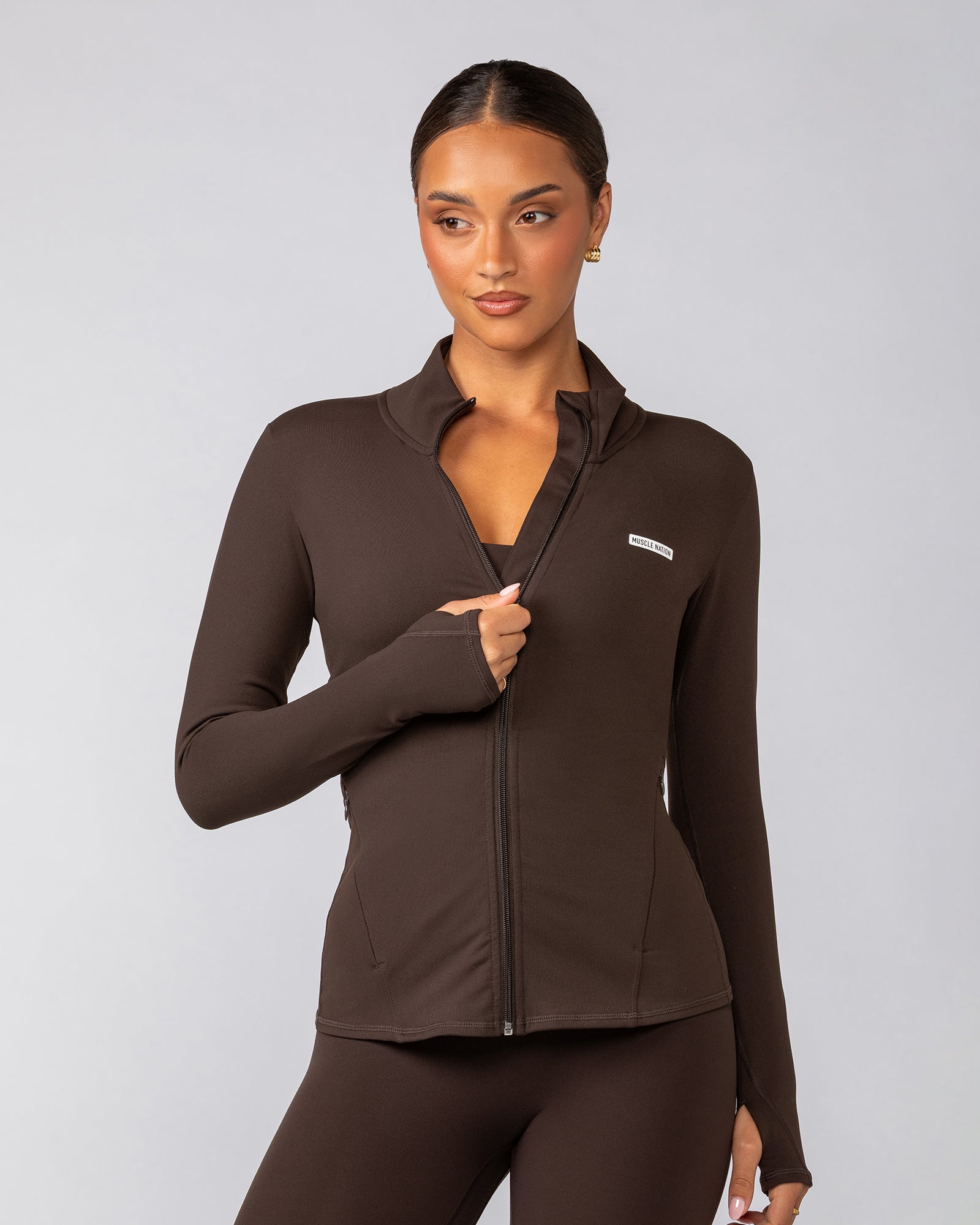 Favourite Zip Through - Cocoa-Jackets-XXS-042540COCOA-XXS-MNAPPRL42395-5-Muscle Nation