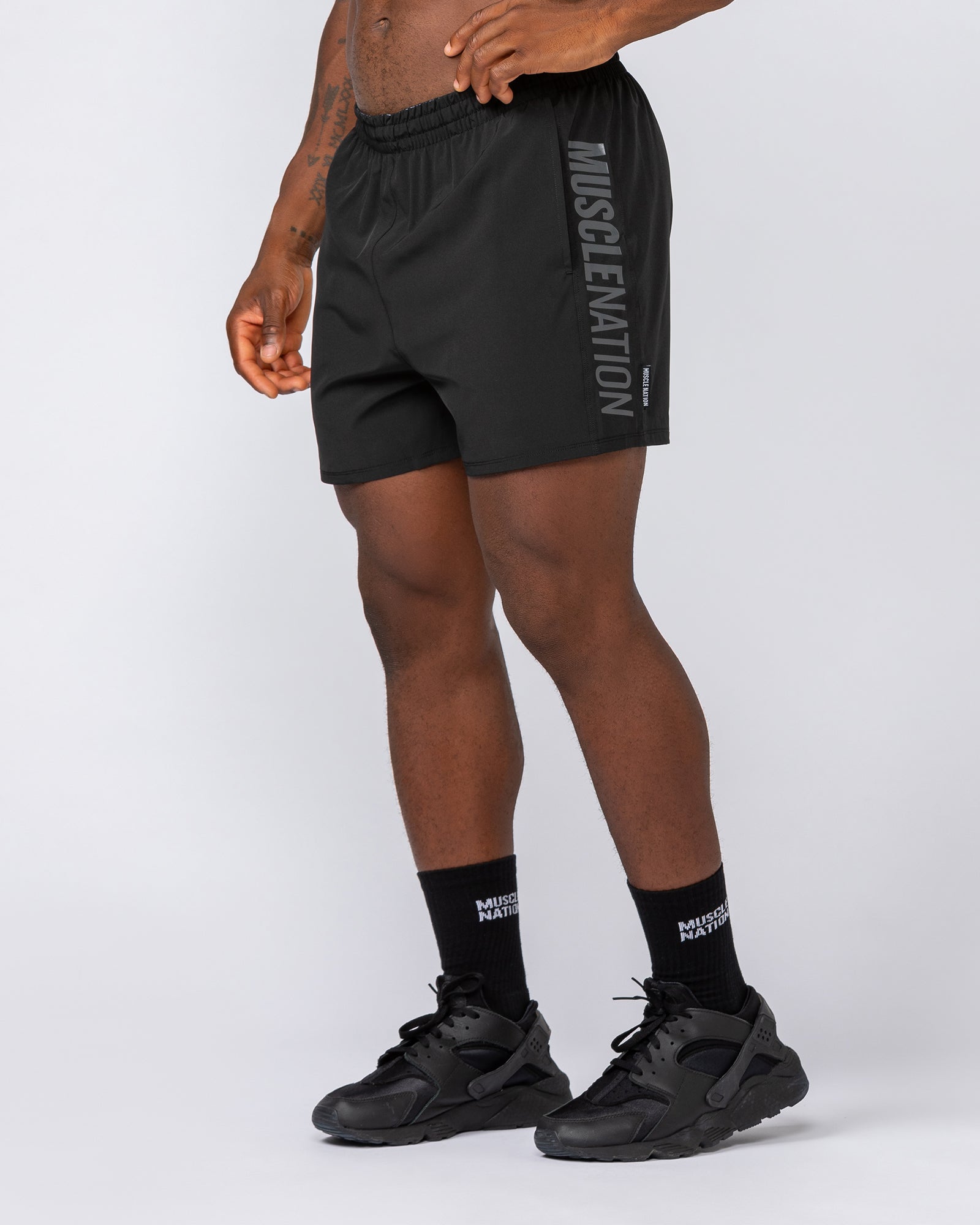 Function 4" Shorts Black - Muscle Nation men's gym shorts