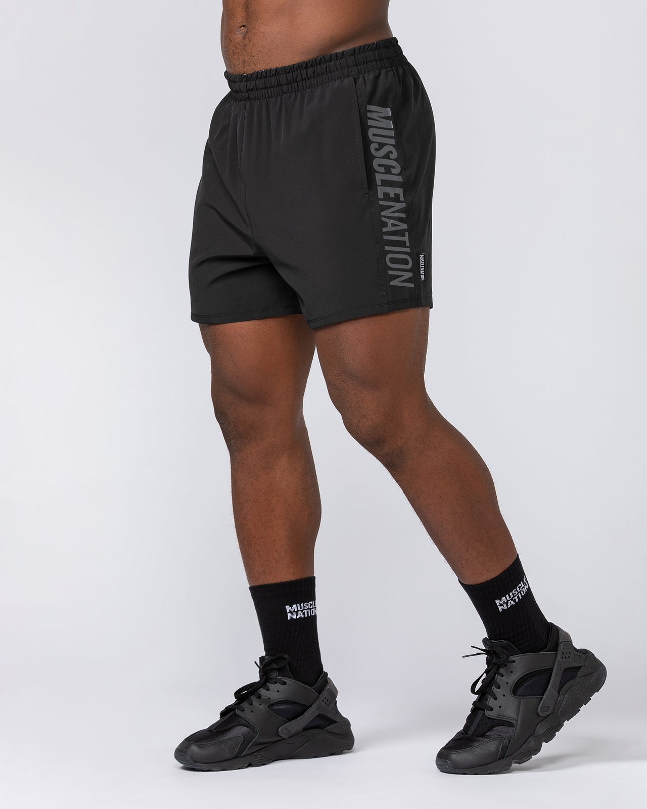 Function 4" Shorts Black - Muscle Nation men's gym shorts, view 3