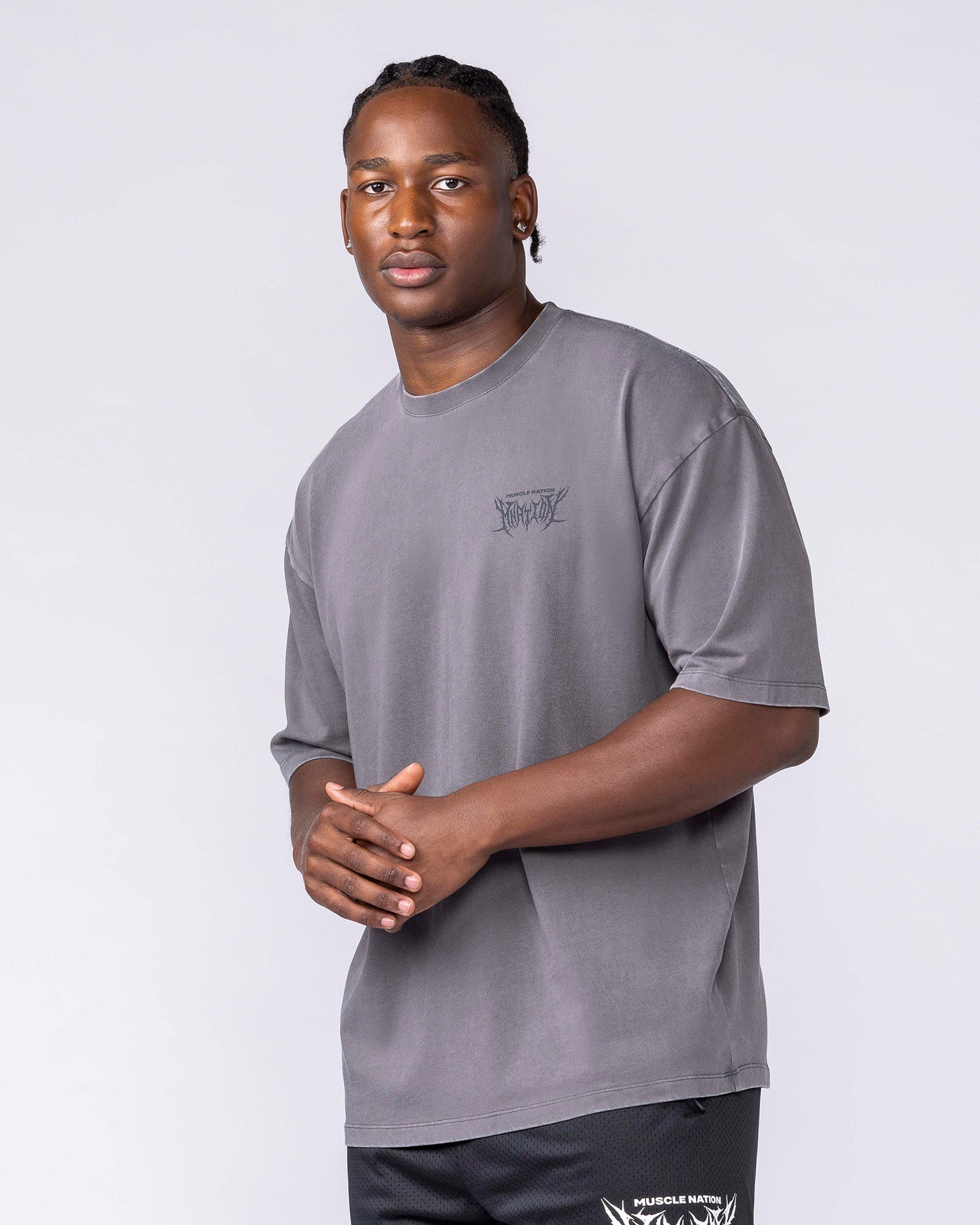 Gothic Oversized Tee - Washed Tornado
