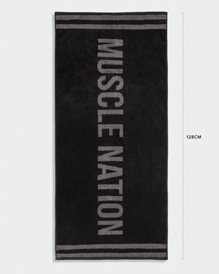 Gym Towel - Black / Tornado-Accessories-ACC1125195BLKTRNDO-MNAPPRL47959-1-Muscle Nation