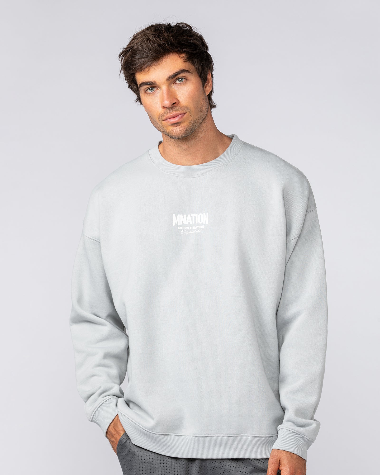 Heritage Crew Pullover - Light Grey-Jumpers & Hoodies-XS-032525LTGRY-XS-MNAPPRL41285-1-Muscle Nation