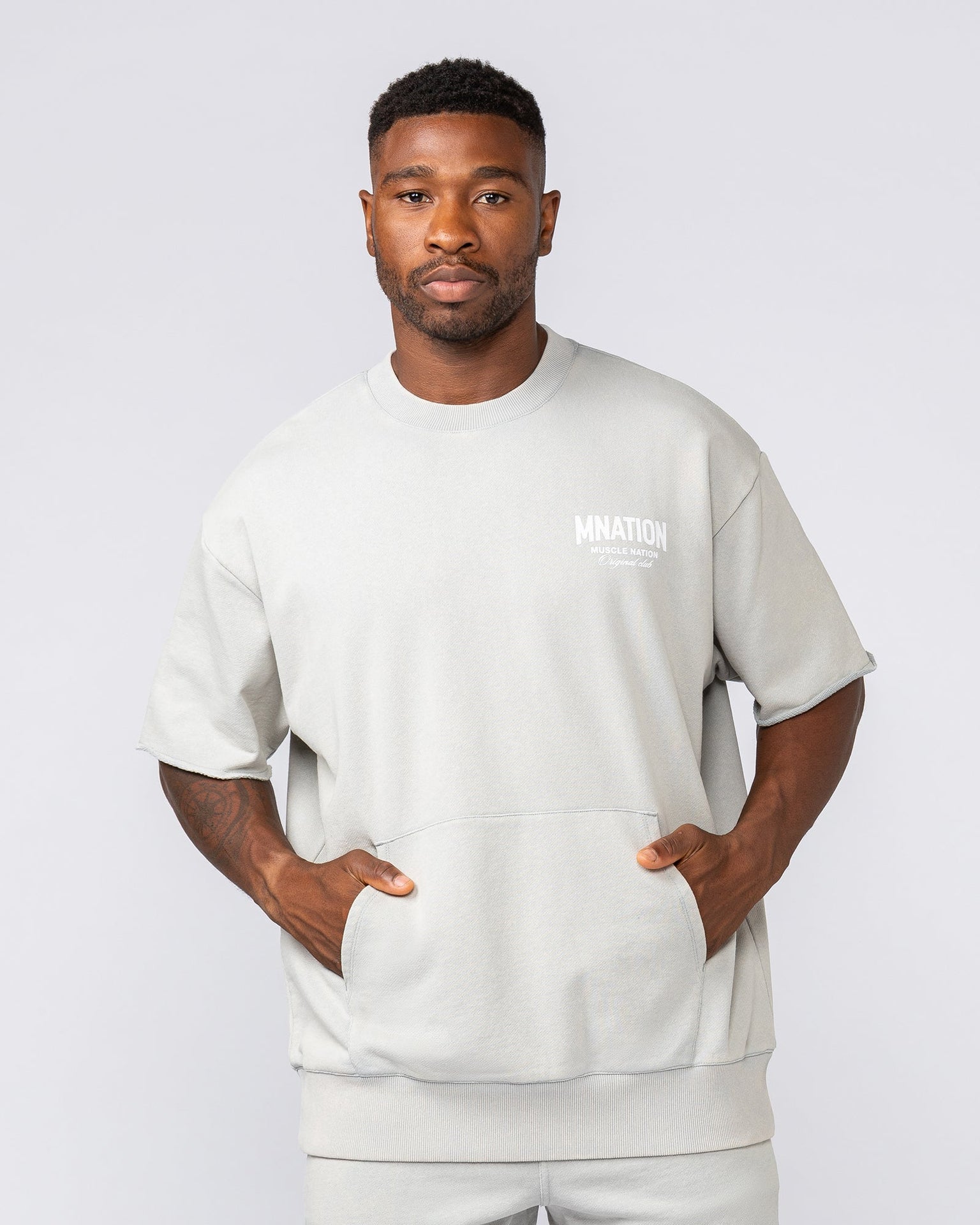 Heritage Loopback Oversized Tee - Washed Light Grey-T-Shirts-XS-032517WSHLTGRY-XS-MNAPPRL41325-1-Muscle Nation