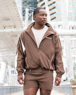 Command Windbreaker Zip Through Brown - Muscle Nation men's jacket