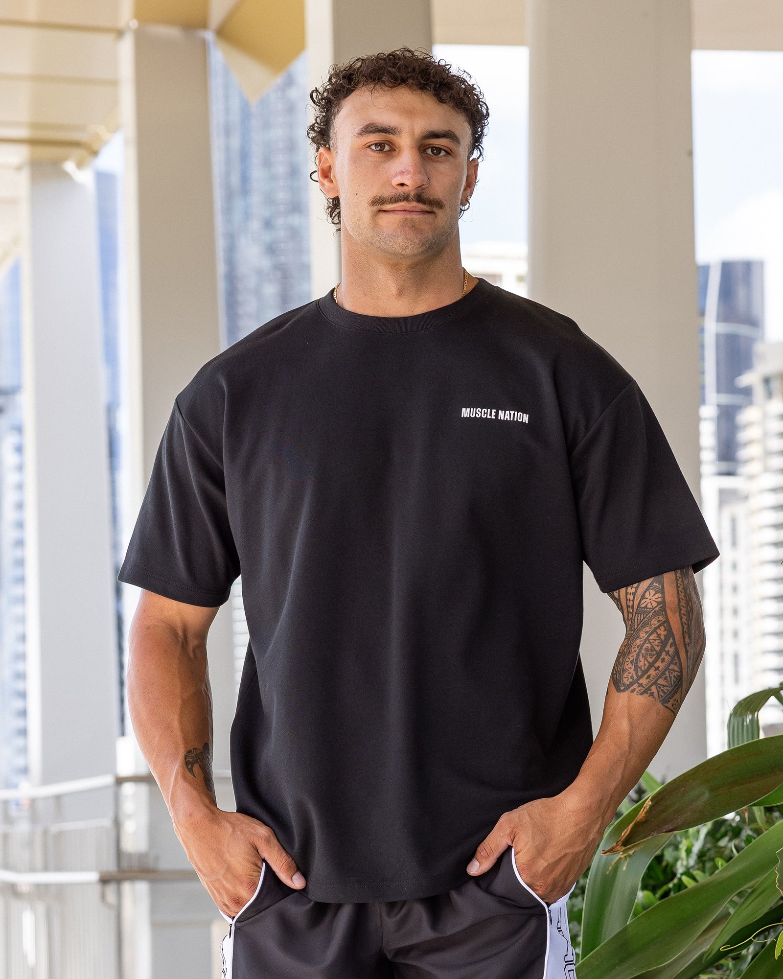 Daily Regular Fit Tee - Black-T-Shirts-S-012612BLK-S-MNAPPRL48188-1-Muscle Nation