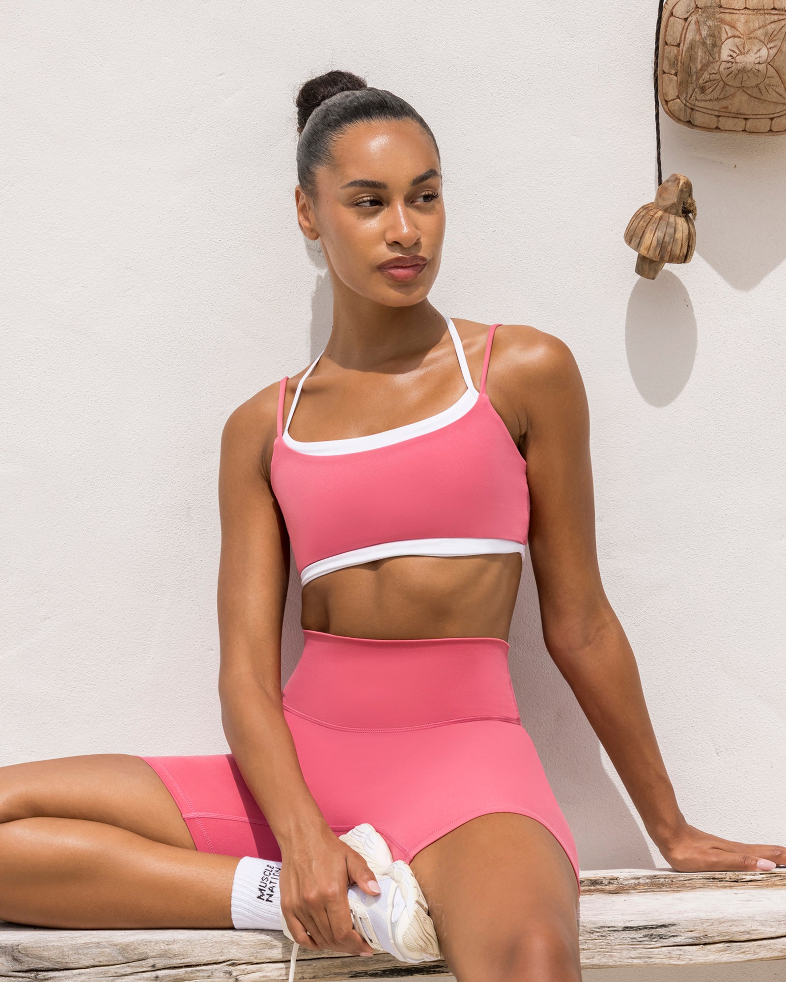 Duo Bralette - White/Petal-Bralettes-XXS-042605WPTL-XXS-MNAPPRL49982-1-Muscle Nation