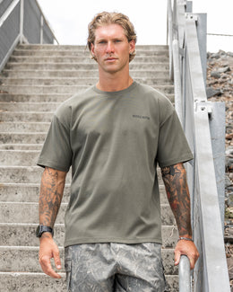 Essential Regular Fit Tee - Dark Khaki-T-Shirts-S-122507DKHAKI-S-MNAPPRL48062-1-Muscle Nation