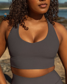 Lover Longline Rib Bra - Phantom-Sports Bras-XXS-052501PHNTM-XXS-MNAPPRL42532-1-Muscle Nation