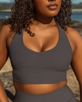 Lover Longline Rib Bra - Phantom-Sports Bras-XXS-052501PHNTM-XXS-MNAPPRL42532-1-Muscle Nation