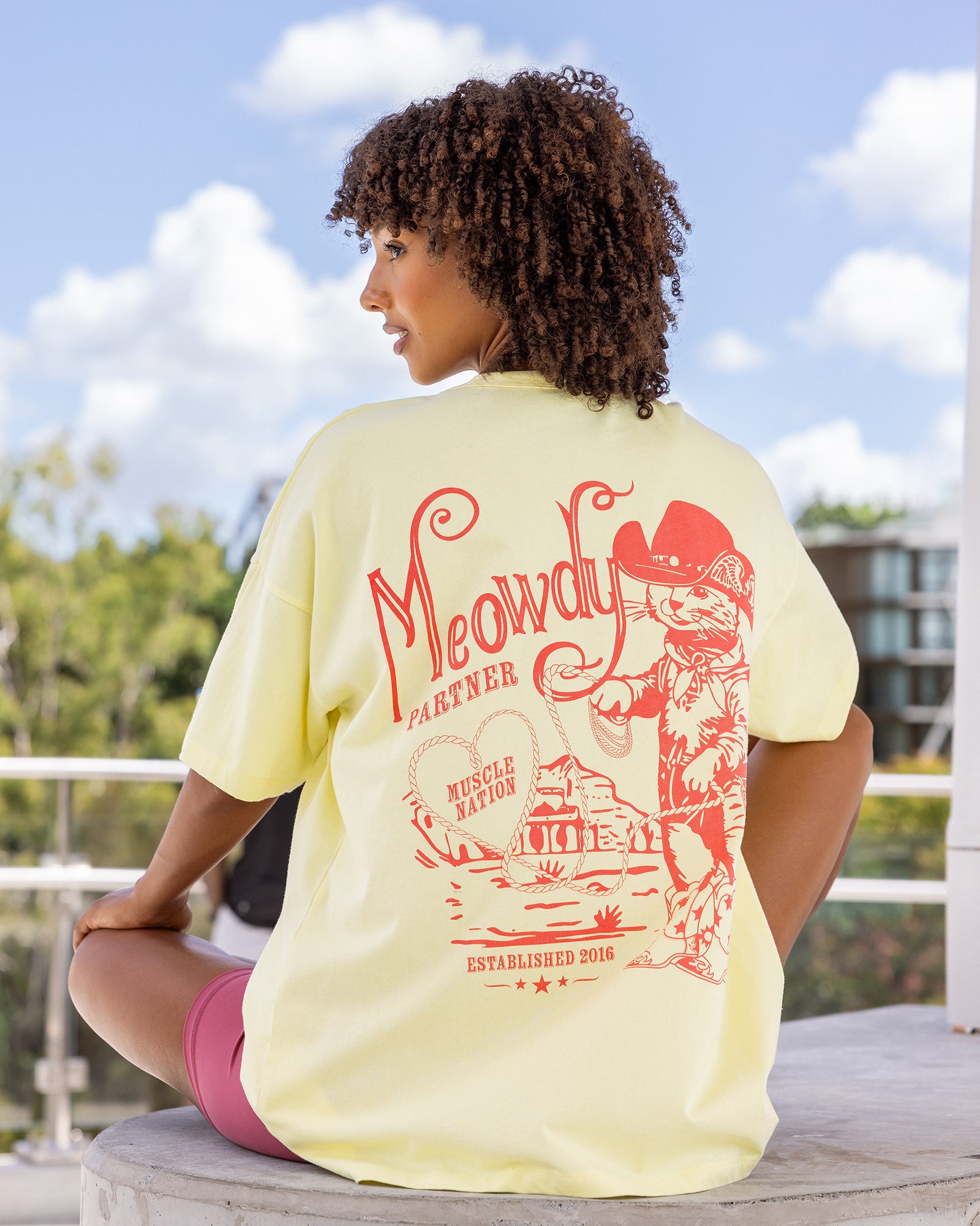 Meowdy Partner Oversized Tee - Limoncello-T-Shirts-XXS-012621LMCO-XXS-MNAPPRL48832-1-Muscle Nation