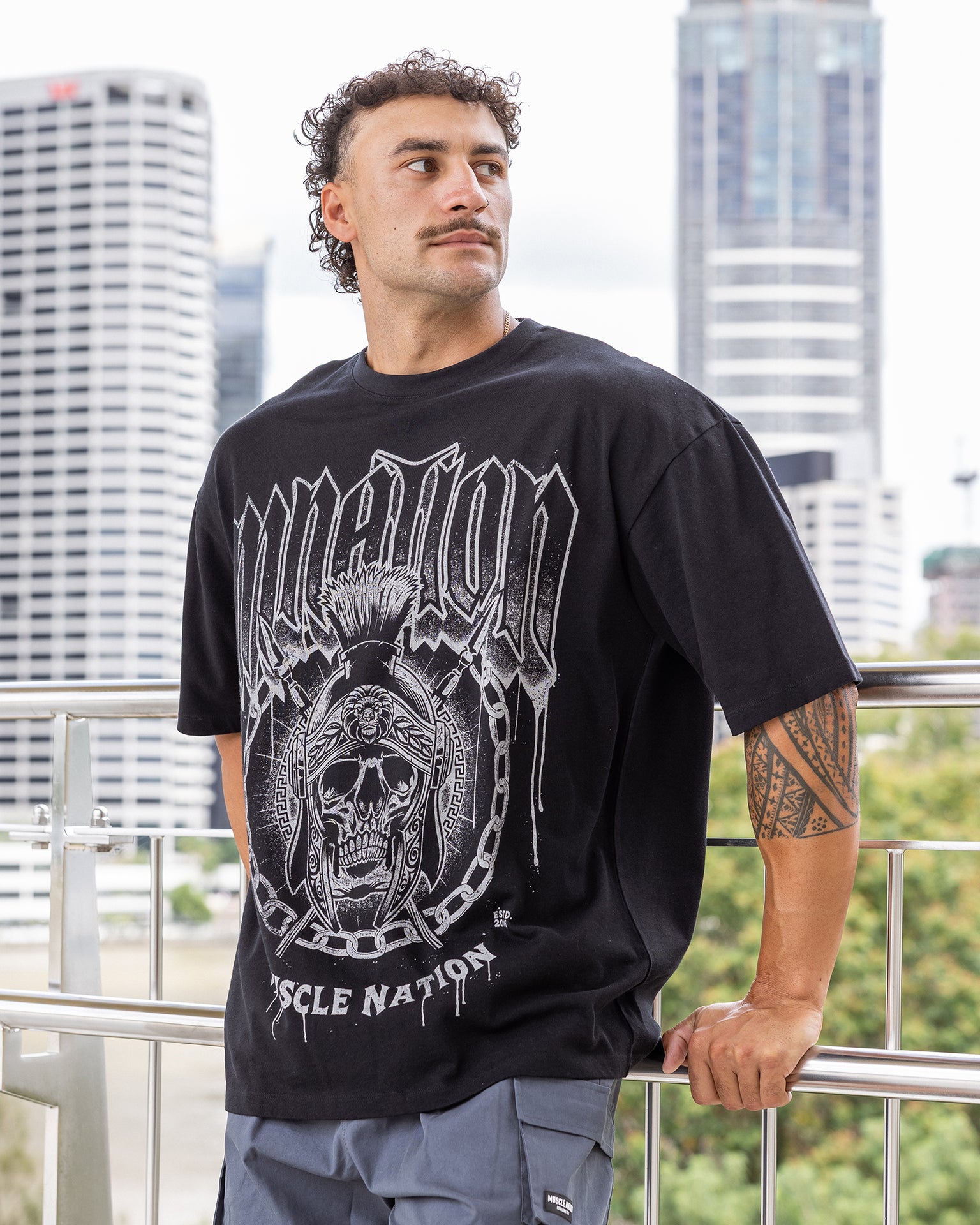 Spartan Oversized Tee - Black-T-Shirts-XXS-012626BLK-XXS-MNAPPRL48805-1-Muscle Nation