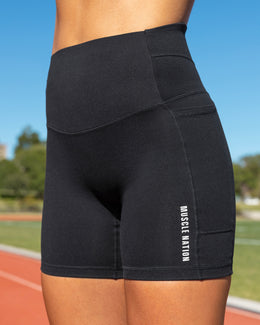 Unrivalled Everyday Pocket Bike Shorts - Black-Shorts-XXS-042396BLK-XXS-MNAPPRL23928-1-Muscle Nation