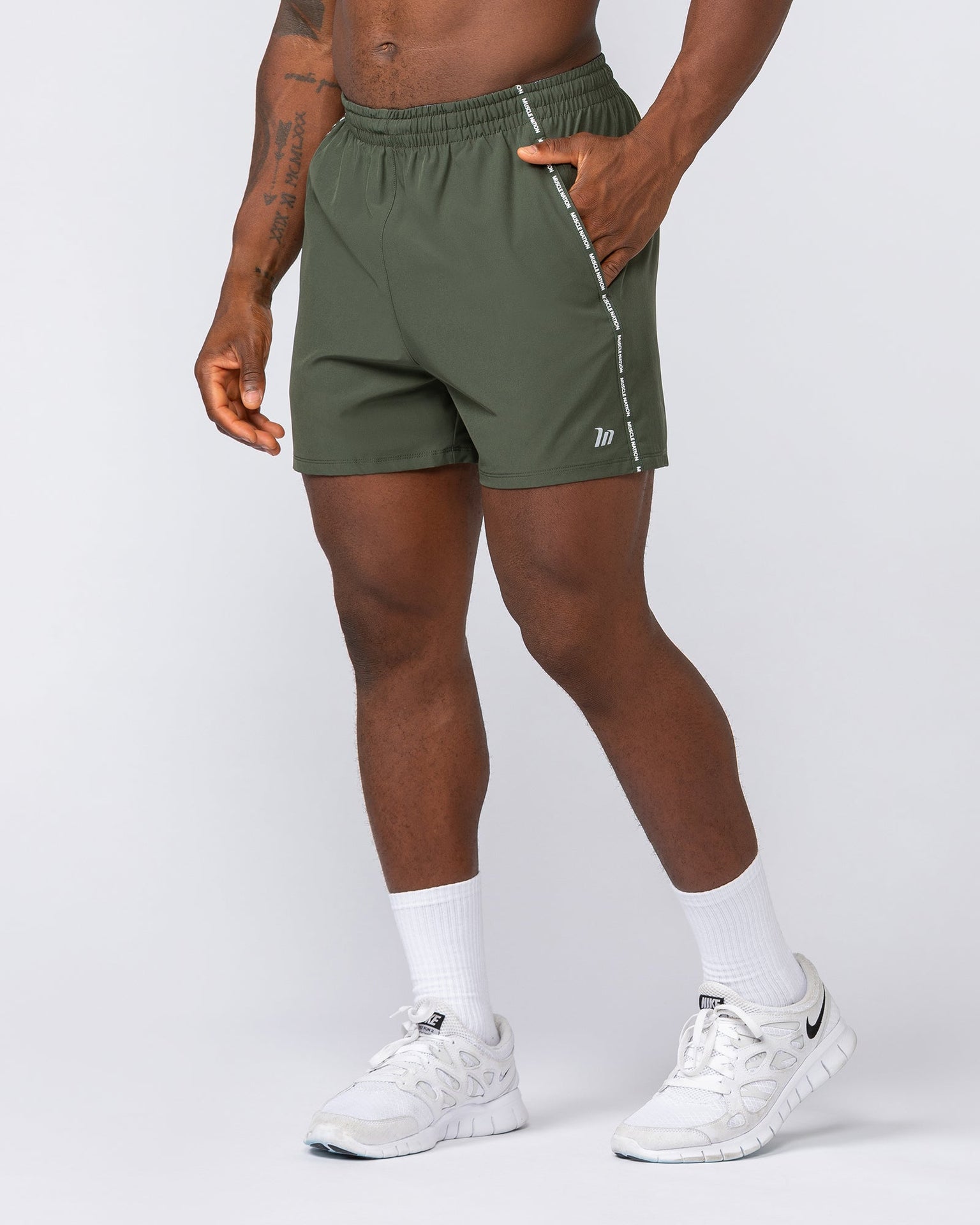 Iconic New Heights 4" Shorts - Dark Khaki-Shorts-S-042511DKHAKI-S-MNAPPRL41943-1-Muscle Nation