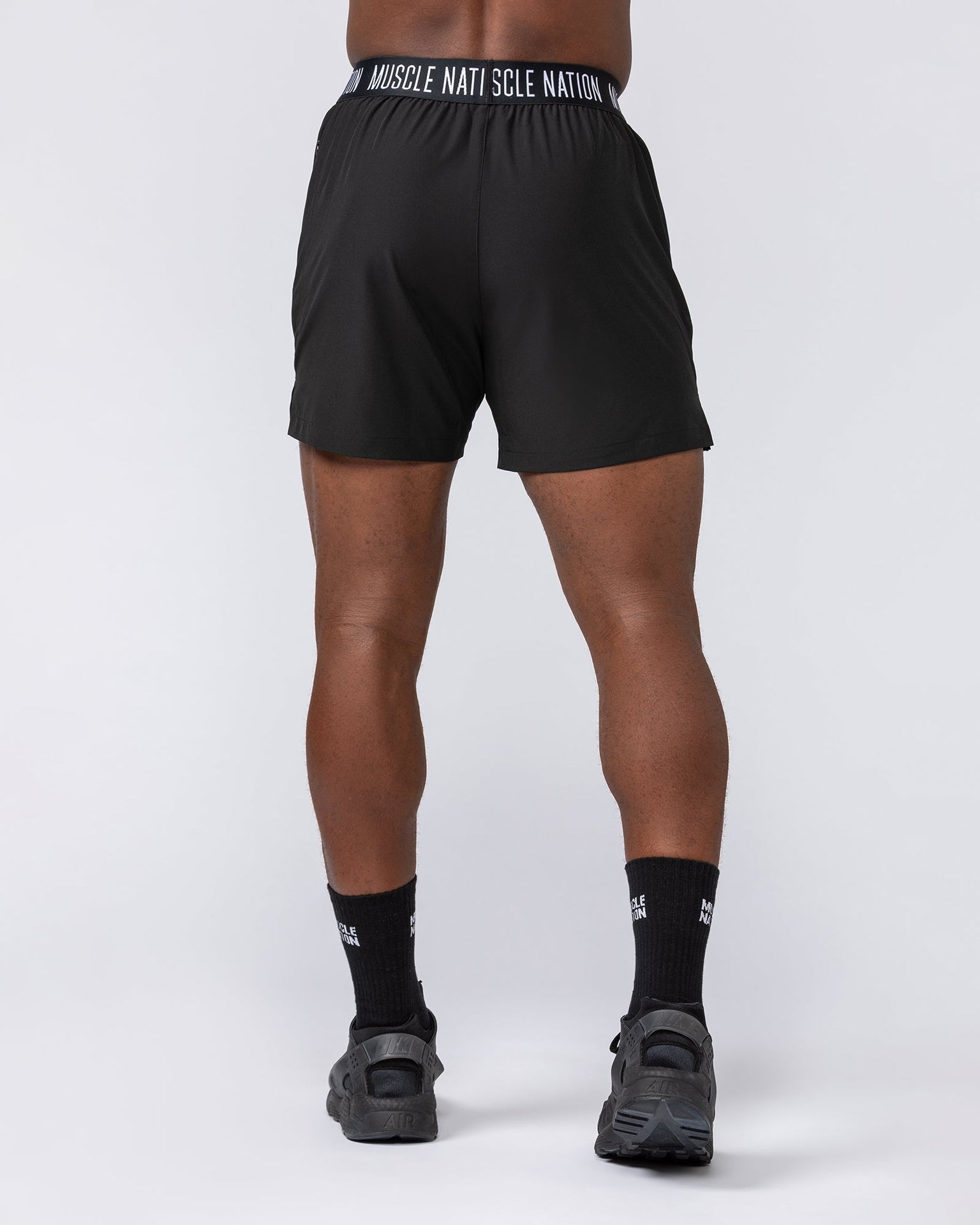 Level Up Training 4" Shorts - Black (Black Logo)-Shorts-S-112364BLK-S-MNAPPRL30118-5-Muscle Nation