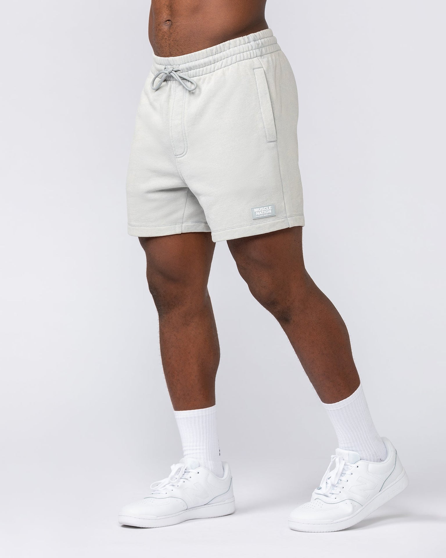 Loopback 5" Sweat Shorts - Washed Light Grey-Shorts-S-032520WSHLTGRY-S-MNAPPRL41412-4-Muscle Nation