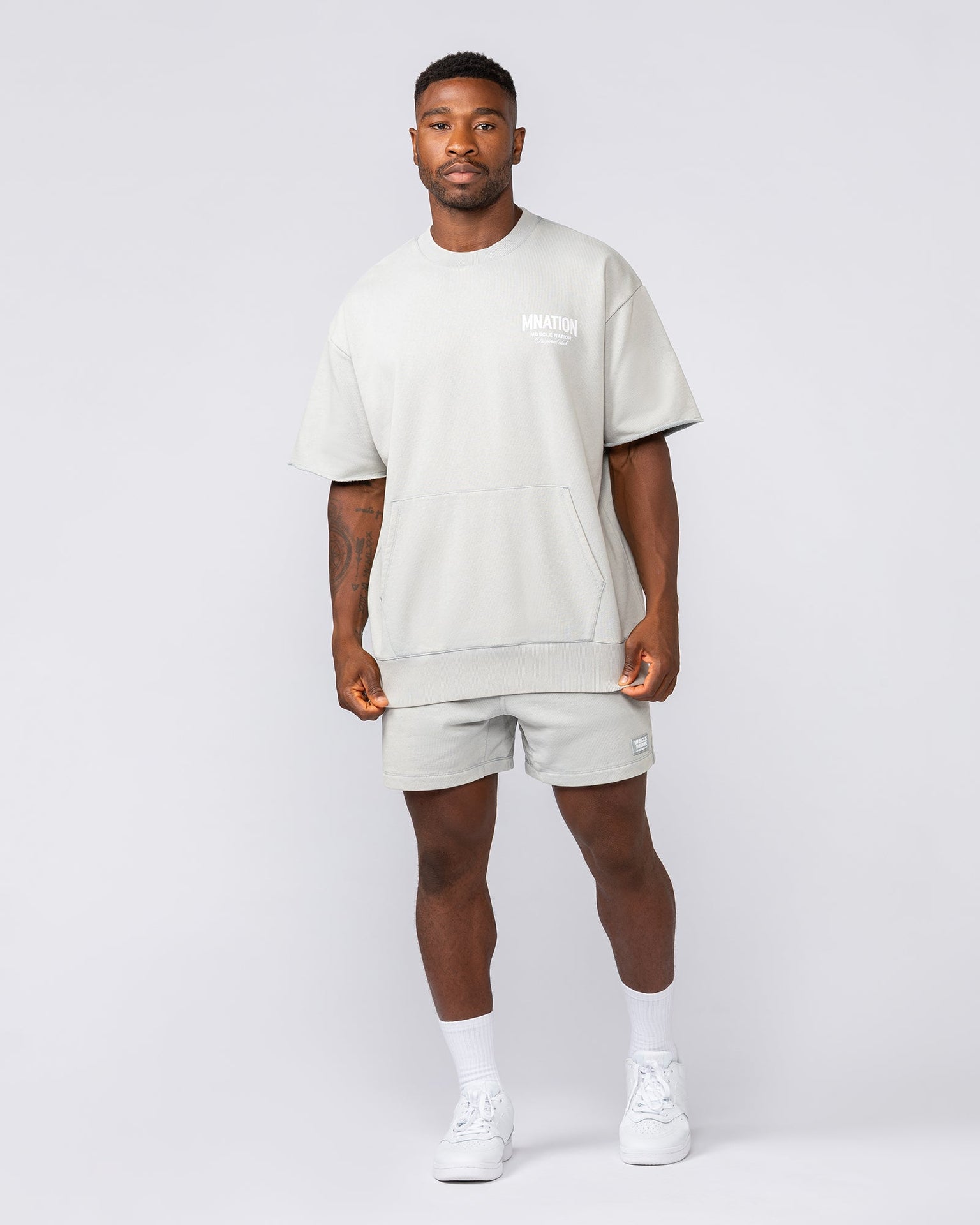 Loopback 5" Sweat Shorts - Washed Light Grey-Shorts-S-032520WSHLTGRY-S-MNAPPRL41412-7-Muscle Nation