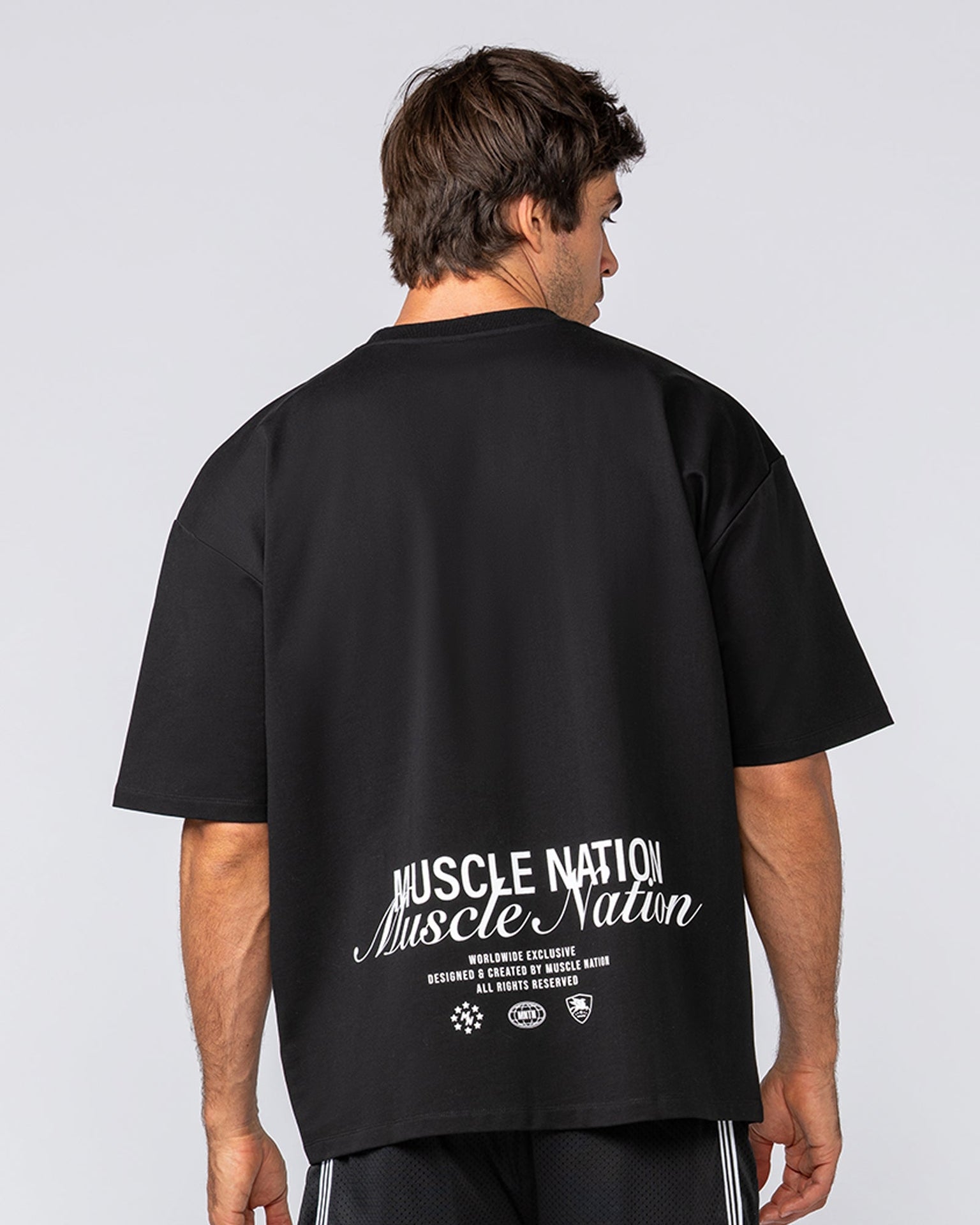 Loopback Oversized Tee - Black-T-Shirts-XS-042501BLK-XS-MNAPPRL41702-3-Muscle Nation