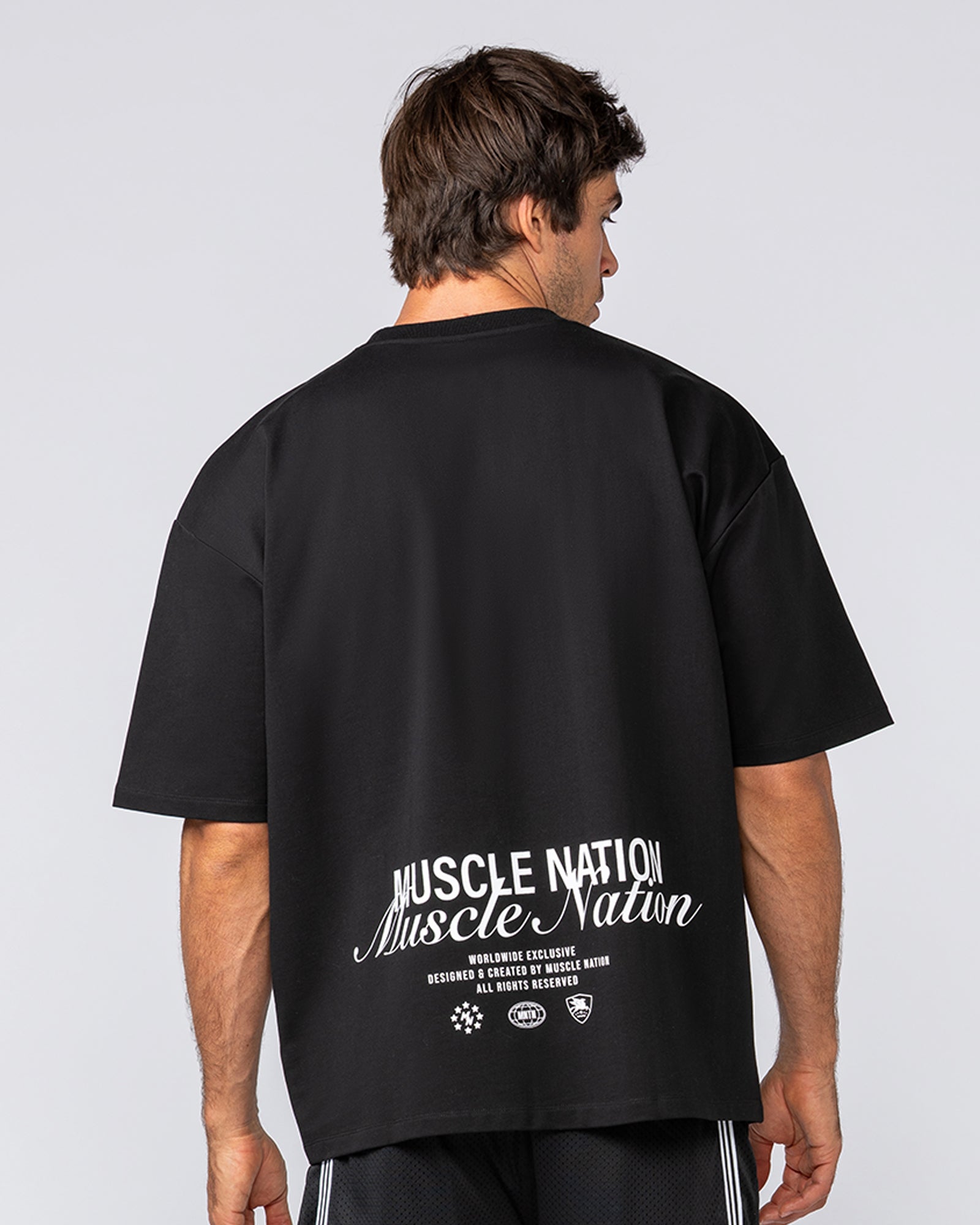 Loopback Oversized Tee - Black-T-Shirts-XS-042501BLK-XS-MNAPPRL41702-3-Muscle Nation
