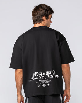 Loopback Oversized Tee - Black-T-Shirts-XS-042501BLK-XS-MNAPPRL41702-3-Muscle Nation