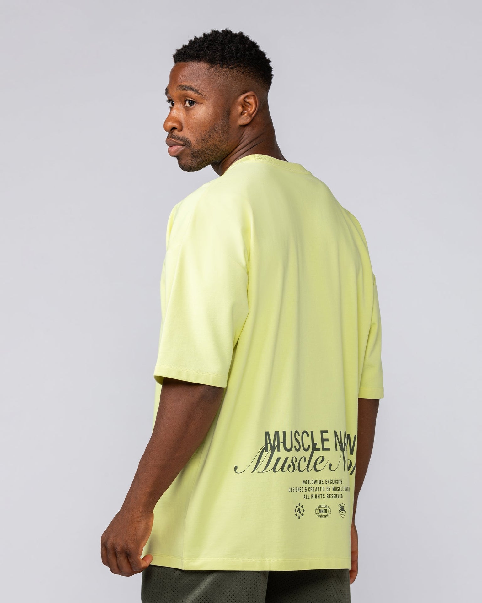 Loopback Oversized Tee - Pale Limeade-T-Shirts-XS-042501LMADE-XS-MNAPPRL41710-5-Muscle Nation