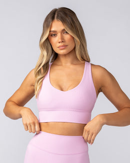 Lover Longline Rib Bra - Fairy Floss-Sports Bras-XXS-052501FFLS-XXS-MNAPPRL42514-1-Muscle Nation