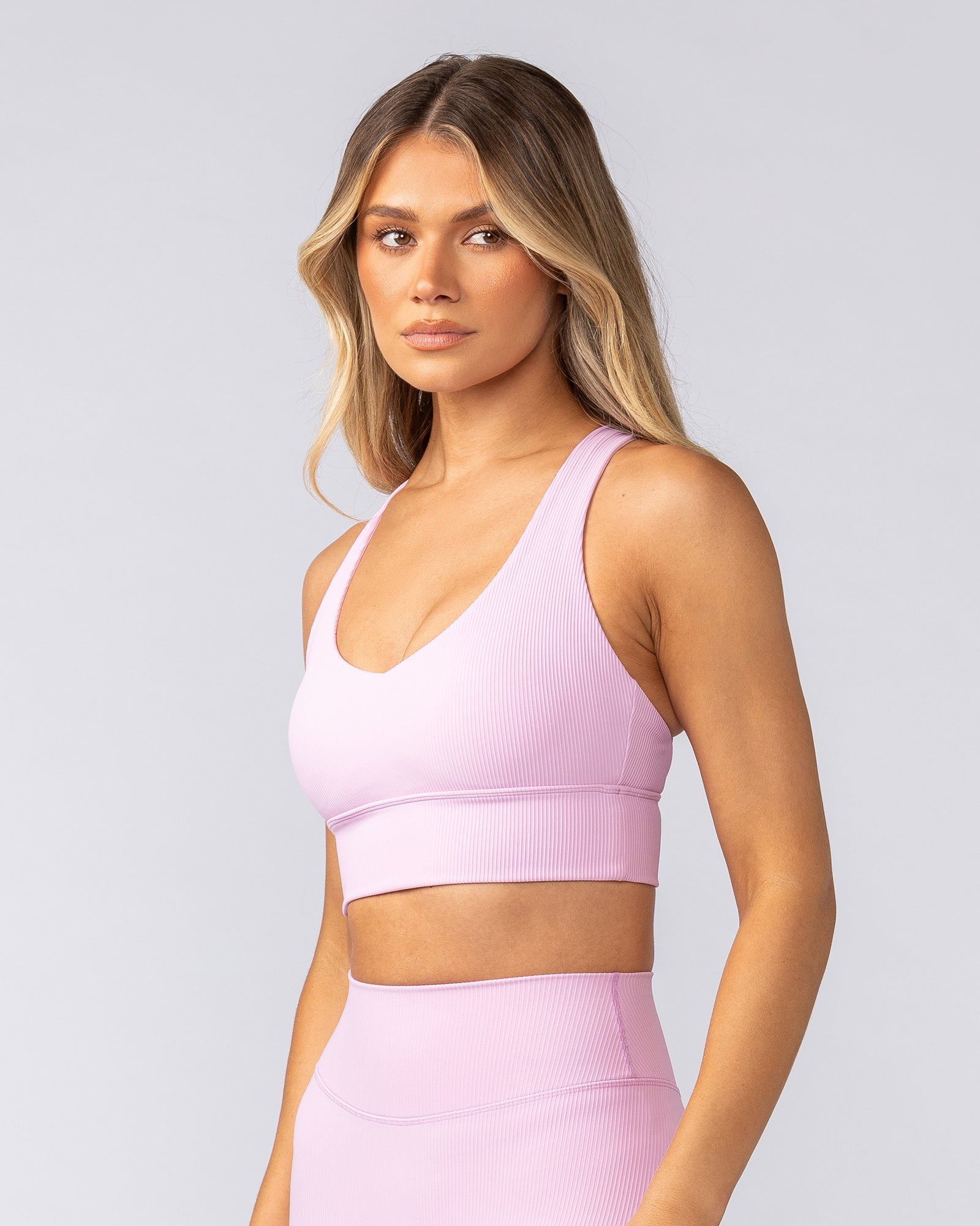 Lover Longline Rib Bra - Fairy Floss-Sports Bras-XXS-052501FFLS-XXS-MNAPPRL42514-2-Muscle Nation