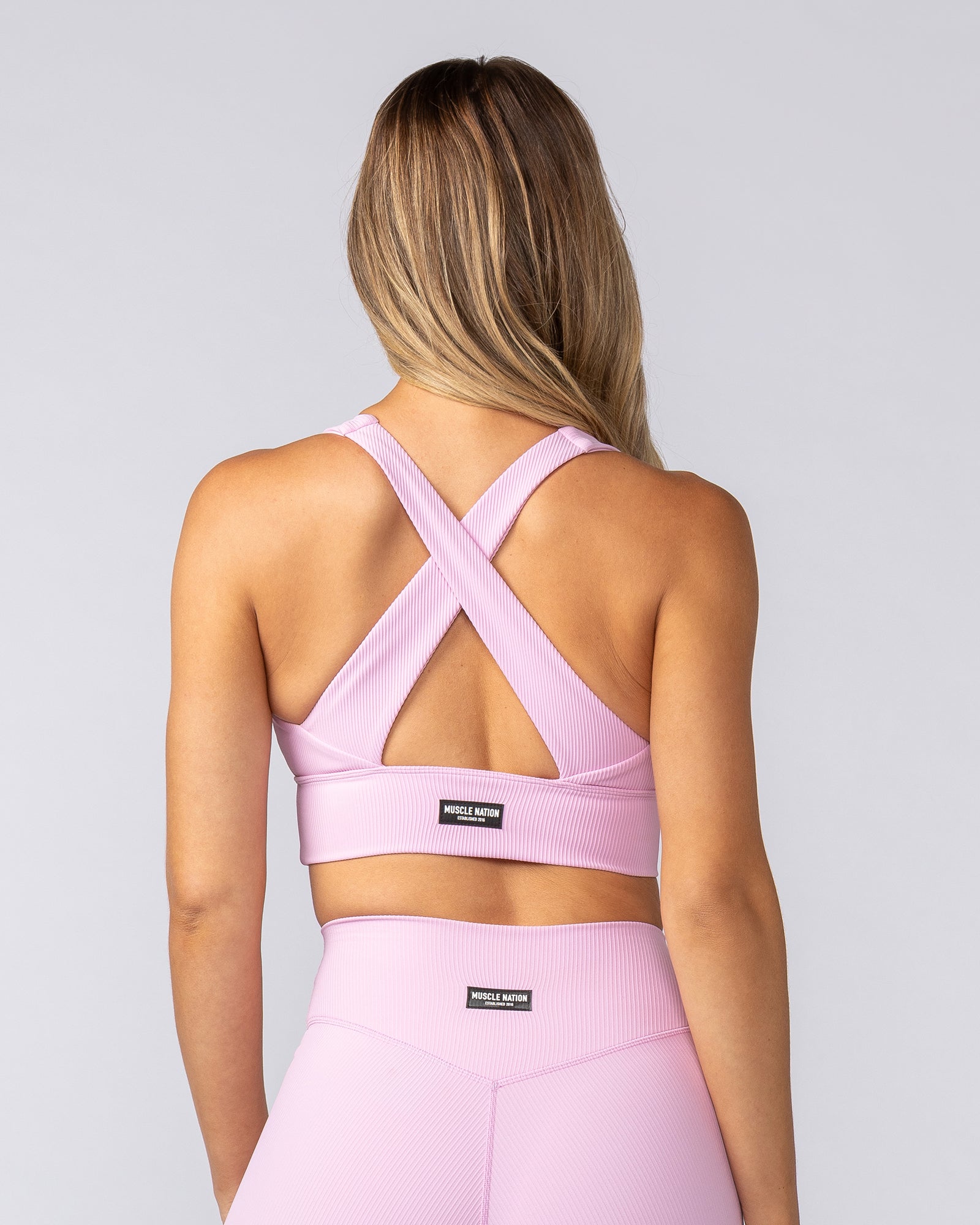 Lover Longline Rib Bra - Fairy Floss-Sports Bras-XXS-052501FFLS-XXS-MNAPPRL42514-4-Muscle Nation