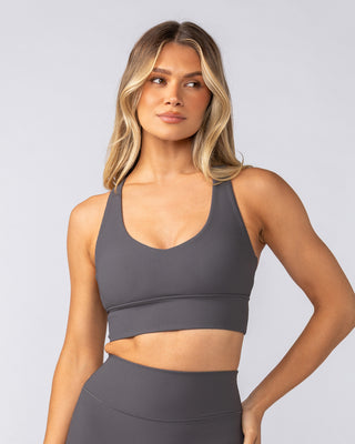 Lover Longline Rib Bra - Phantom-Sports Bras-XXS-052501PHNTM-XXS-MNAPPRL42532-2-Muscle Nation