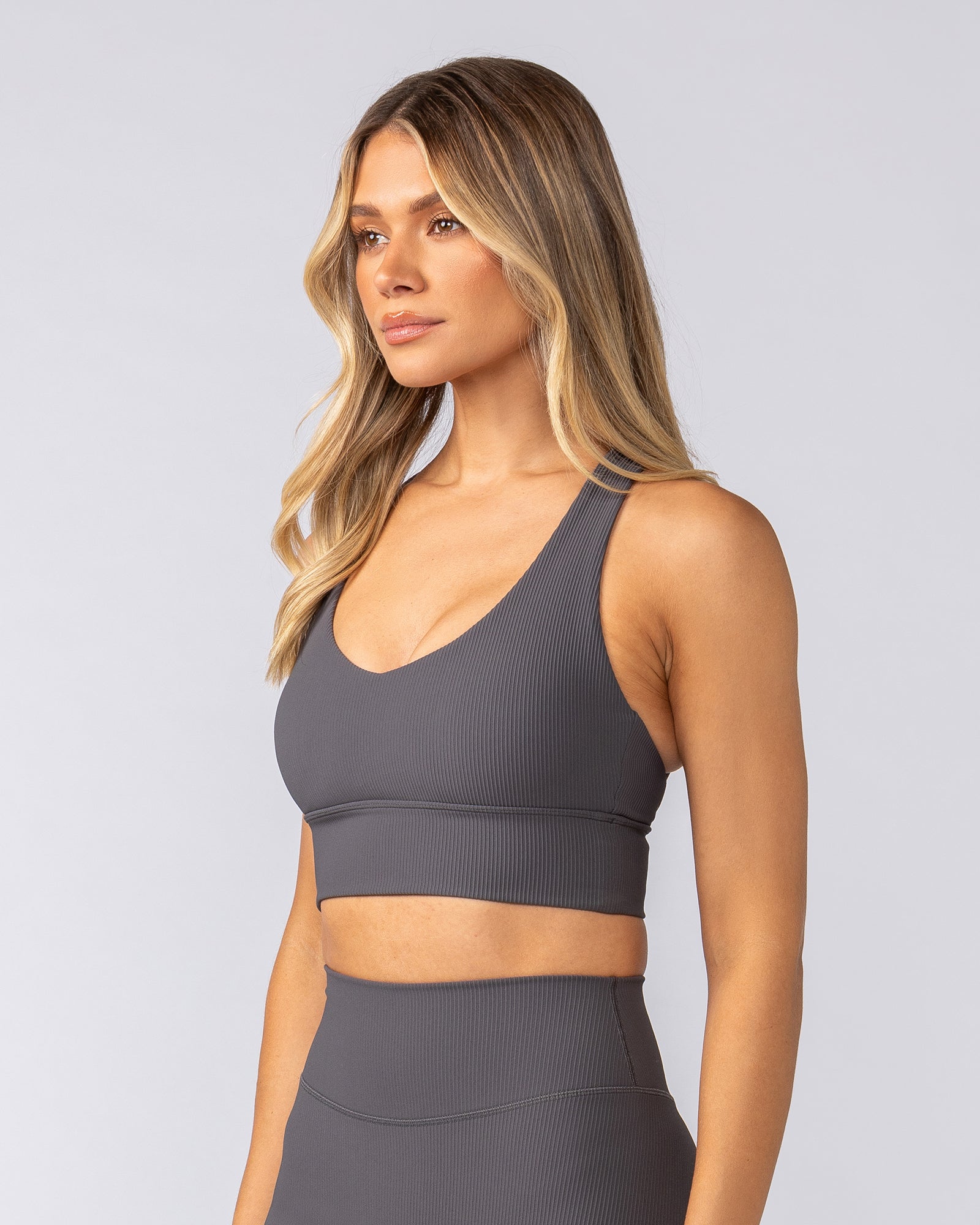 Lover Longline Rib Bra - Phantom-Sports Bras-XXS-052501PHNTM-XXS-MNAPPRL42532-3-Muscle Nation