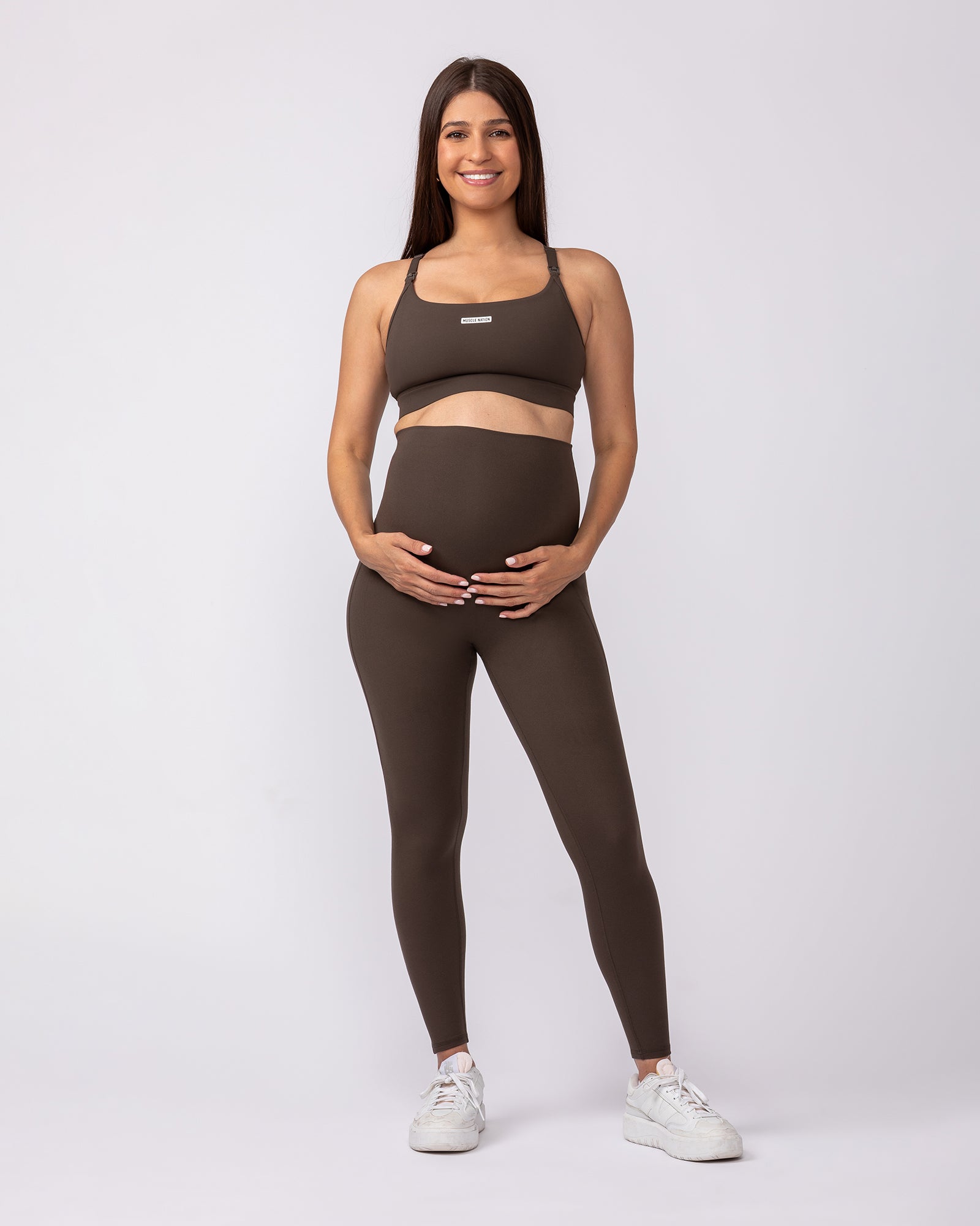Maternity Aura Bra - Deep Brown-Maternity-XS-092416DEPBRN-XS-MNAPPRL42185-5-Muscle Nation