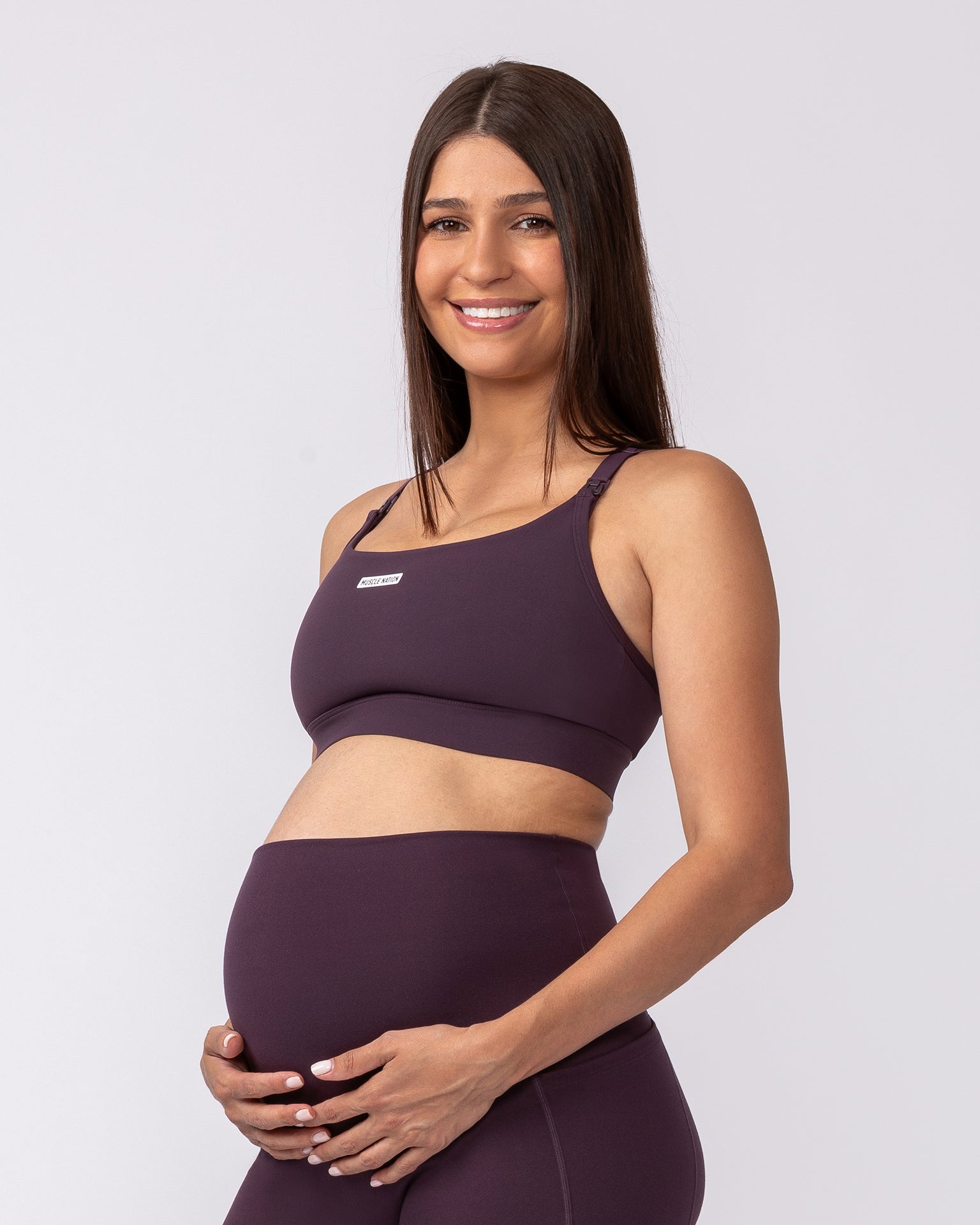 Maternity Aura Bra - Midnight Plum-Maternity-XS-092416MIDNTPL-XS-MNAPPRL42193-3-Muscle Nation