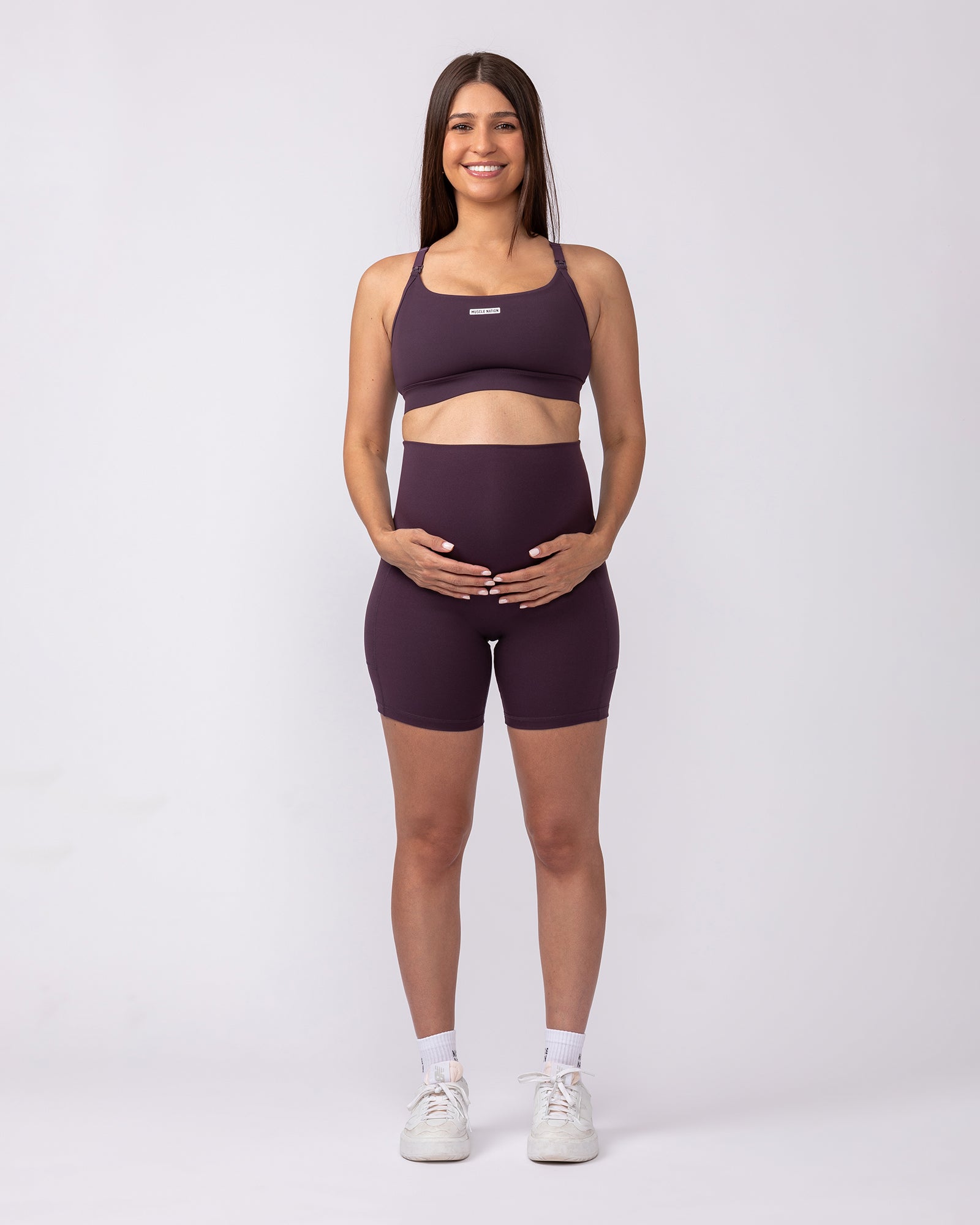Maternity Everyday Pocket Bike Shorts - Midnight Plum-Maternity-XS-92417MIDNTPL-XS-MNAPPRL42743-6-Muscle Nation