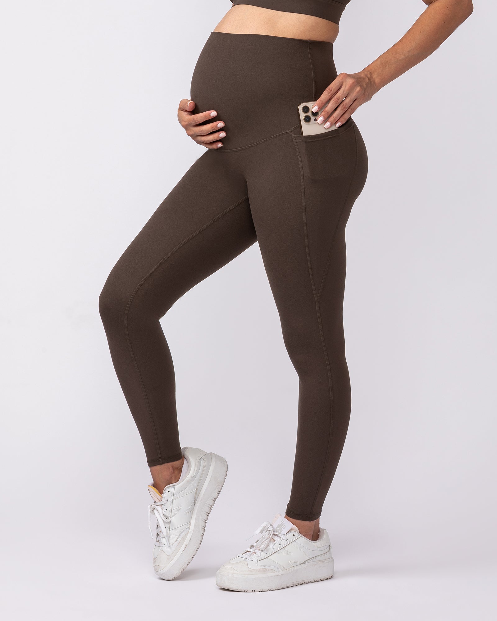 Maternity Everyday Pocket Leggings - Deep Brown-Maternity-XS-92418DEPBRN-XS-MNAPPRL42759-1-Muscle Nation