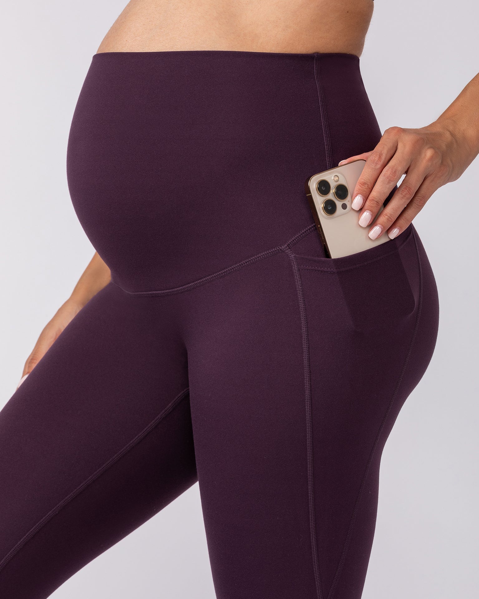 Maternity Everyday Pocket Leggings - Midnight Plum-Maternity-XS-92418MIDNTPL-XS-MNAPPRL42767-2-Muscle Nation