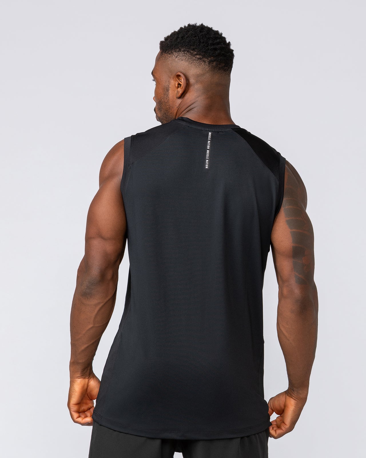 Ventilation Tank Black - Muscle Nation men's muscle tank, view 5