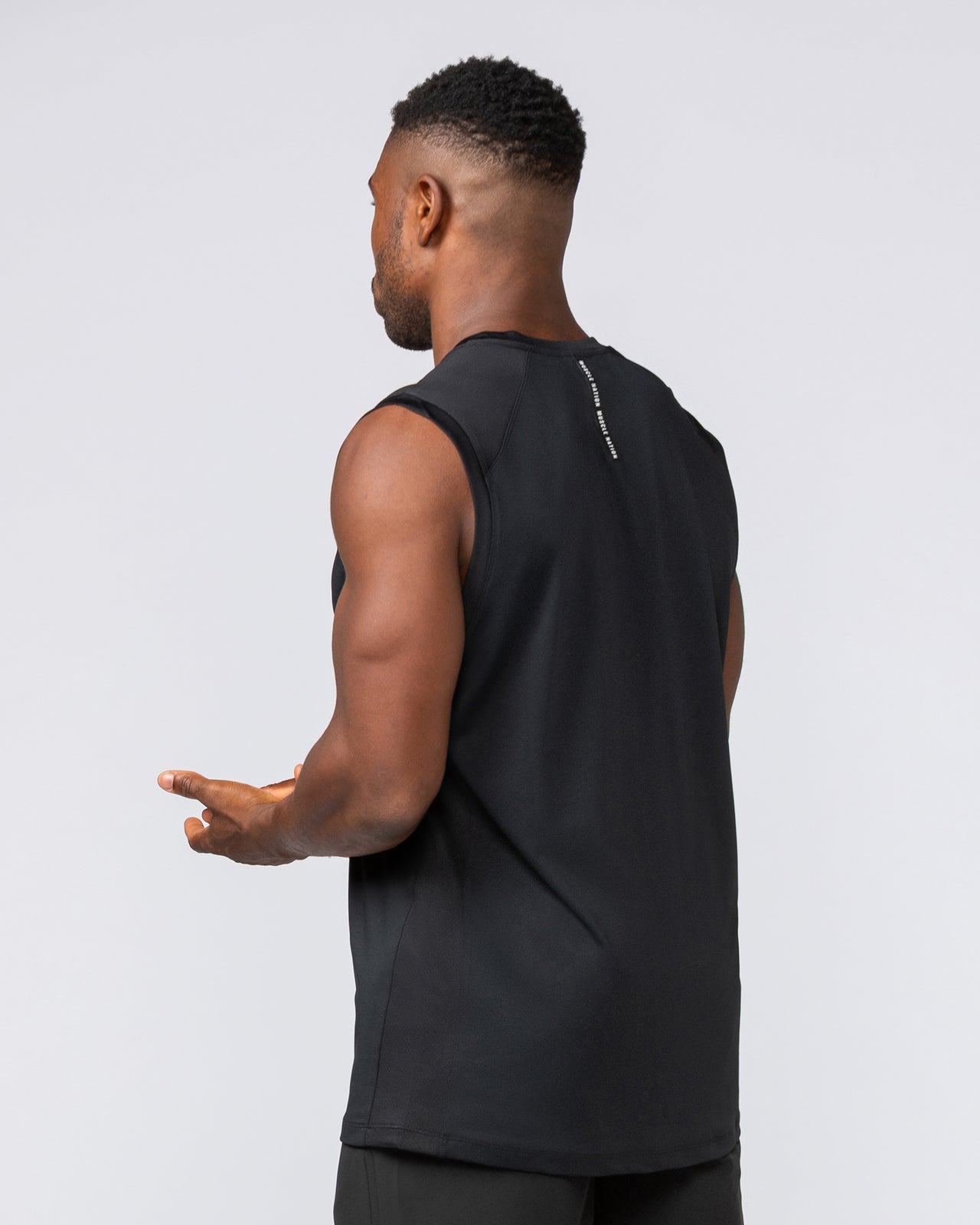 Ventilation Tank Black - Muscle Nation men's muscle tank, view 4