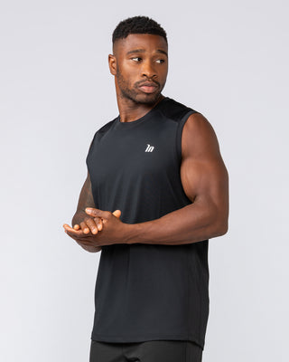 Ventilation Tank - Black-Singlets & Tanks-S-062107BLK-S-MNAPPRL11620-2-Muscle Nation