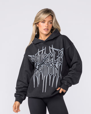 Metalcore Vintage Hoodie - Washed Black-Jumpers & Hoodies-XS-032631WSHBLK-XS-MNAPPRL49565-7-Muscle Nation