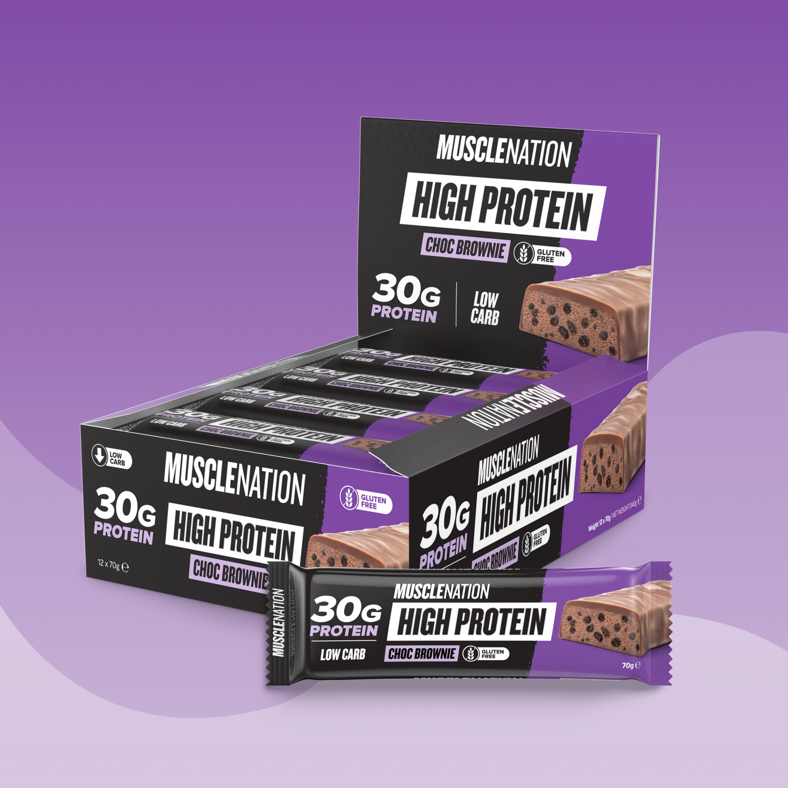 HIGH PROTEIN BAR Choc Fudge Brownie - Muscle Nation protein bar